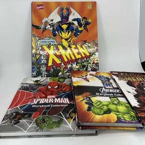 Marvel‎ Look and Find Book & 3 Bonus Books X-men Spider-Man Avengers Cpt America